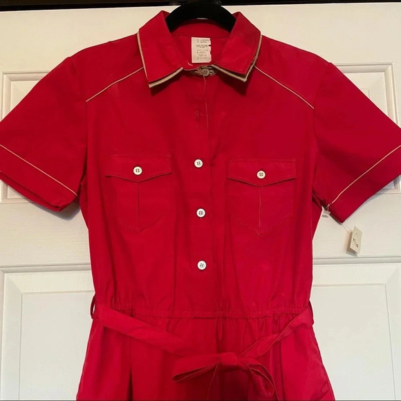 Vintage Red Double Collar dress - Picture 6 of 7